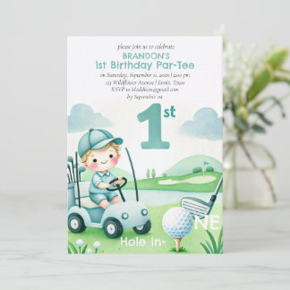 Hole in One Golf Boy 1. Geburtstags-Par-Tee Einladung