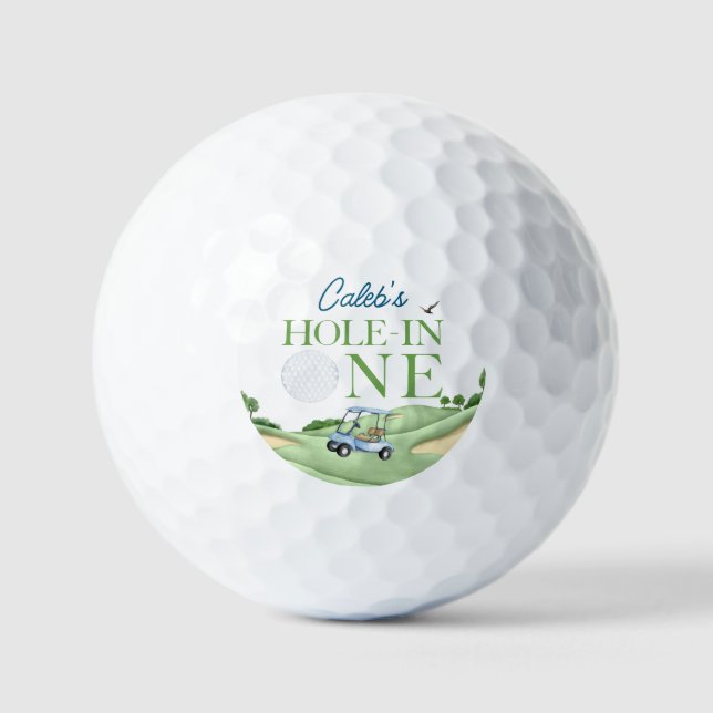 Hole In One Golf Boy First Birthday Par-Tee Golfball (Vorderseite)