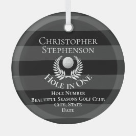 Hole in One Golf Course Custom Recognition Award Ornament Aus Glas