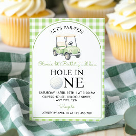 Hole in One Golf Erster Geburtstag Party Green Einladung
