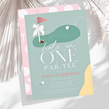 Hole in One Golf Fairway Par-Tee Mädchen 1. Geburt