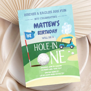Hole In One Golf Lasst uns Par-tee Geburtstagseinl Einladung