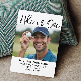 Hole In One Golfer Award Photo Gift Black White Fotoplatte