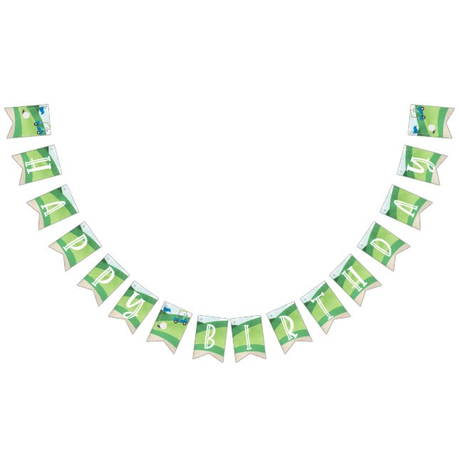 Hole in One Happy Birthday, Boy Golf Wimpelkette (Alle)