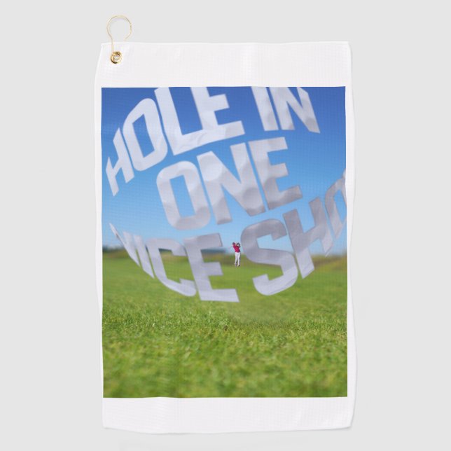 Hole In One Nice Shot Golf Towel Golfhandtuch (Vorderseite)
