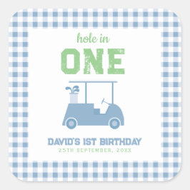 Hole in One Par Tee Boy 1st Birthday Quadratischer Aufkleber