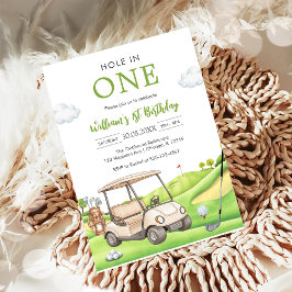 Hole In One Par-tee Golf Junge 1. Geburtstagseinla Einladung