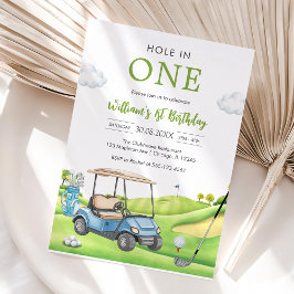 Hole In One Par-tee Golf Junge 1. Geburtstagseinla Einladung