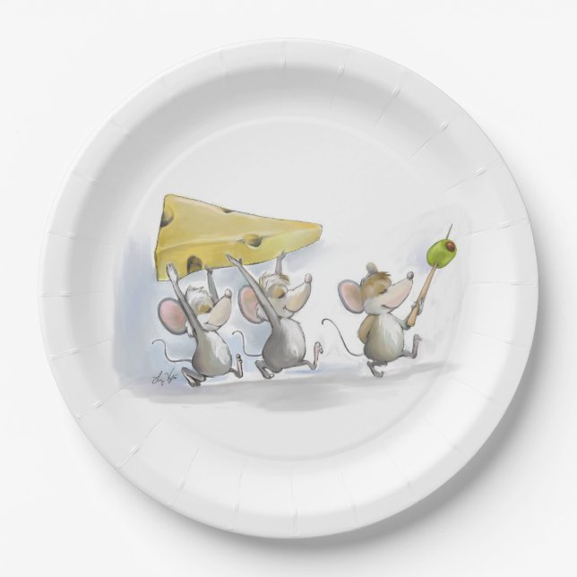 Holen in den Käse-(mit Oliven) Pappteller (Vorderseite)