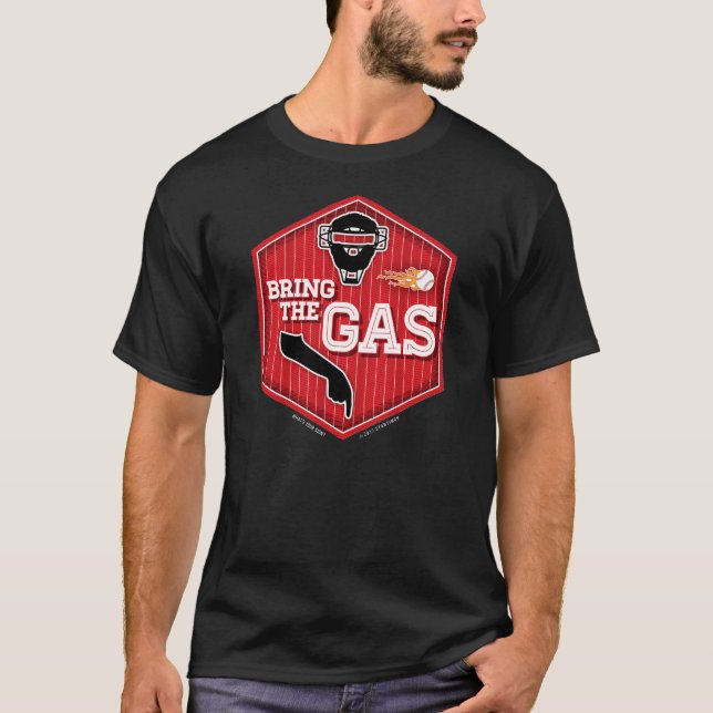 Holen Sie das Gas: Rot + Schwarzes T-Shirt (Vorderseite)