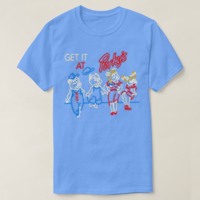 Holen Sie es sich bei Porkys Neon Sign T-Shirt (Design vorne)