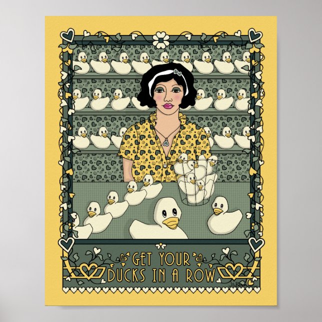 Holen Sie Ihre Enten in einem Row_C_8x10-Poster Poster (Vorne)