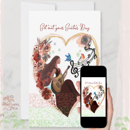 Holen Sie Ihre Gitarre ganz weiß raus Feiertagskarte