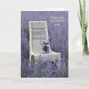 Holen Sie sich bald Bouquet auf dem Stuhl Karte