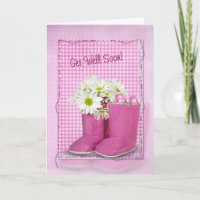 Holen Sie sich bald Rosa Stiefel und Gänse