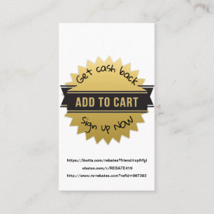 Holen Sie sich Cash Back Gold Star Black Banner Visitenkarte