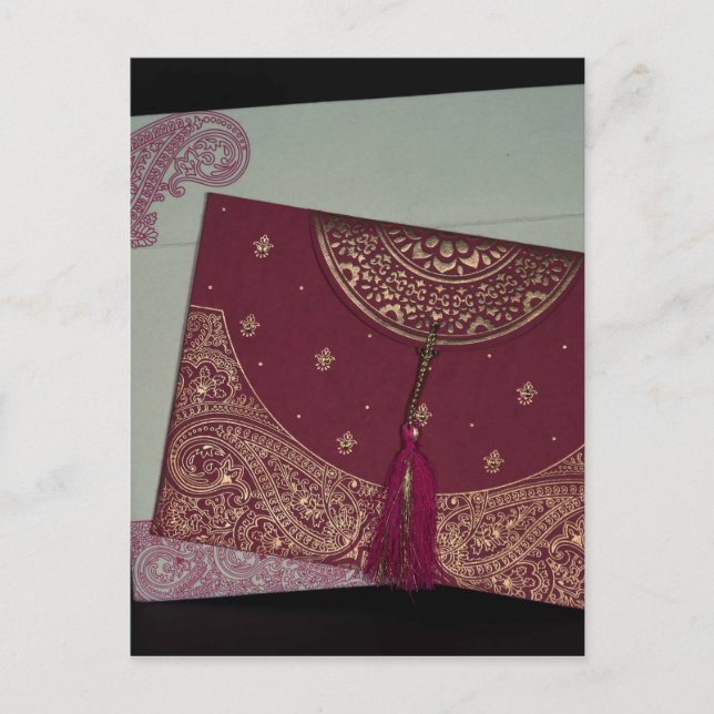 Holen Sie sich Designer Hindu Wedding Cards Postkarte (Vorderseite)