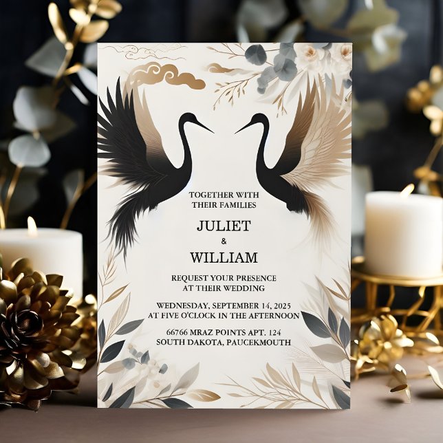 Holen Sie sich Feather Rustic Asian Sky Cloud Cran Einladung (Von Creator hochgeladen)