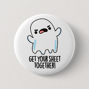 Holen Sie sich Ihr Blatt zusammen Funny Ghost Puff Button