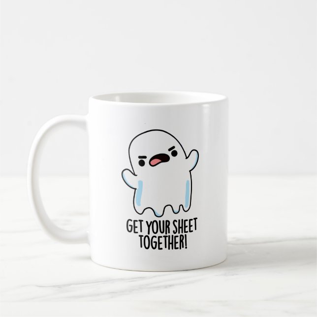Holen Sie sich Ihr Blatt zusammen Funny Ghost Puff Kaffeetasse (Links)