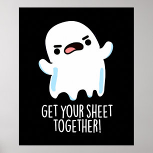 Holen Sie sich Ihr Blatt zusammen Funny Ghost Puff Poster
