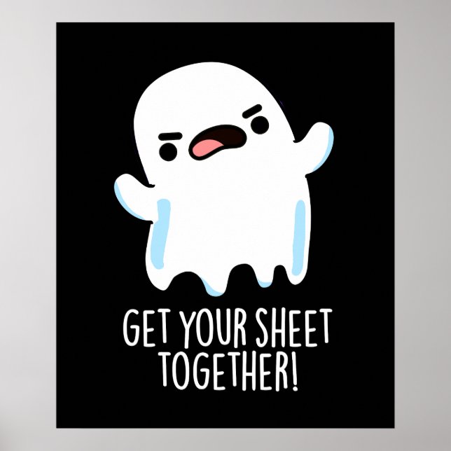Holen Sie sich Ihr Blatt zusammen Funny Ghost Puff Poster (Vorne)