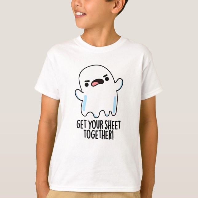 Holen Sie sich Ihr Blatt zusammen Funny Ghost Puff T-Shirt (Vorderseite)