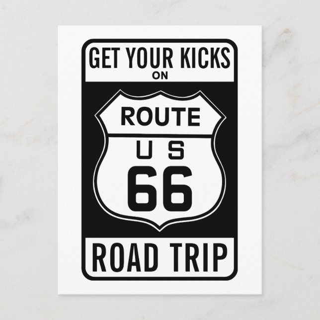Holen Sie sich Ihre Kicks auf der Route 66 Postkarte (Vorderseite)