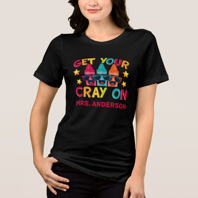 Holen Sie sich Ihren Cray auf lustige, Personalisi Tri-Blend Shirt (Vorderseite)
