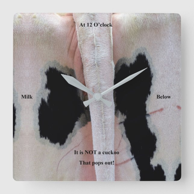 Holen Sie sich Ihren Hintern aus meinem Gesicht Quadratische Wanduhr (Vorderseite)