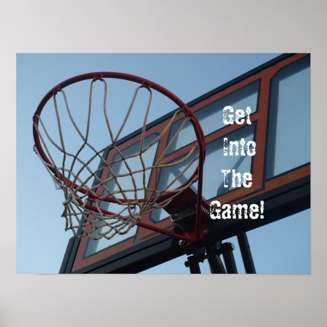 Holen Sie sich ins Spiel! Basketball-Poster Poster (Vorne)