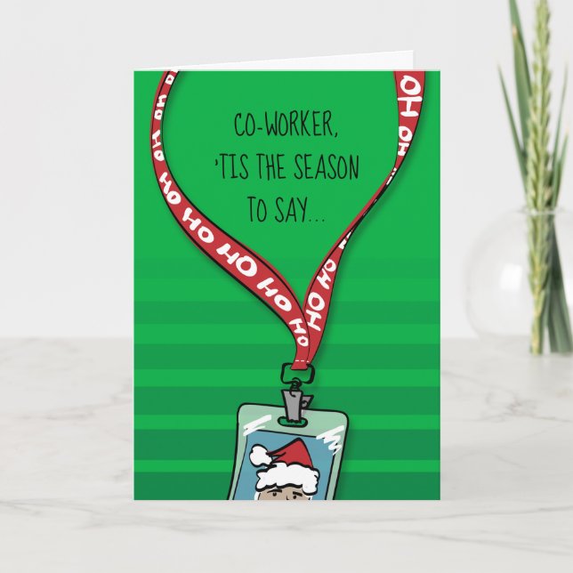 Holen Sie sich meinen Slack-Co-Arbeiter Weihnachts Feiertagskarte (Vorderseite)