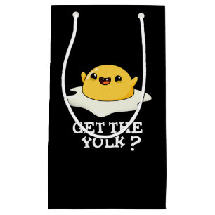 Holen Sie sich Yolk Funny Egg Joke Pun Dark BG Kleine Geschenktüte