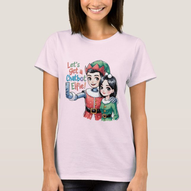 🤖 holen wir einen Chatbot Elfie Funny Christmas M T-Shirt (Vorderseite)