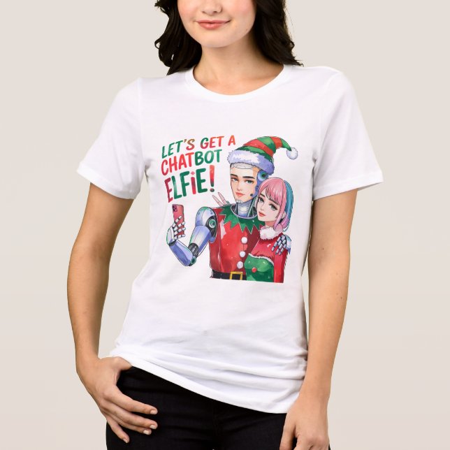 🤖 holen wir einen Chatbot Elfie Funny Christmas M Tri-Blend Shirt (Vorderseite)