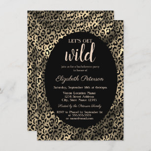Holen wir uns Wild Gold Leopard Print Bachelorette Einladung