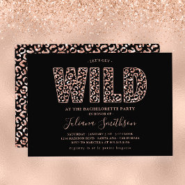 Holen wir uns Wild Rose Gold Leopard Bachelorette Einladung