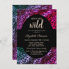 Holen wir Wild Gold Leopard Print Lila Einladung