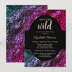Holen wir Wild Gold Leopard Print Lila Einladung