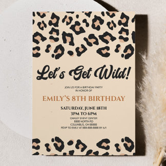 Holen wir Wild Leopard Cheetah Birthday Party Einladung