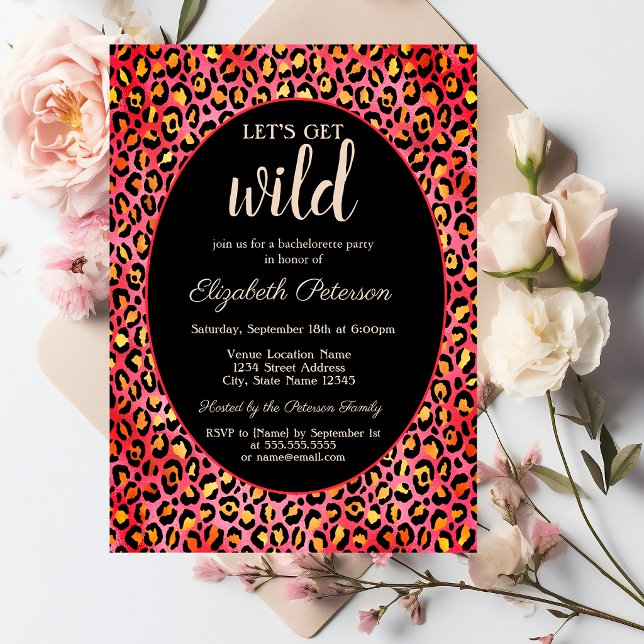 Holen wir Wild Leopard Print Bachelorette Einladung (Von Creator hochgeladen)