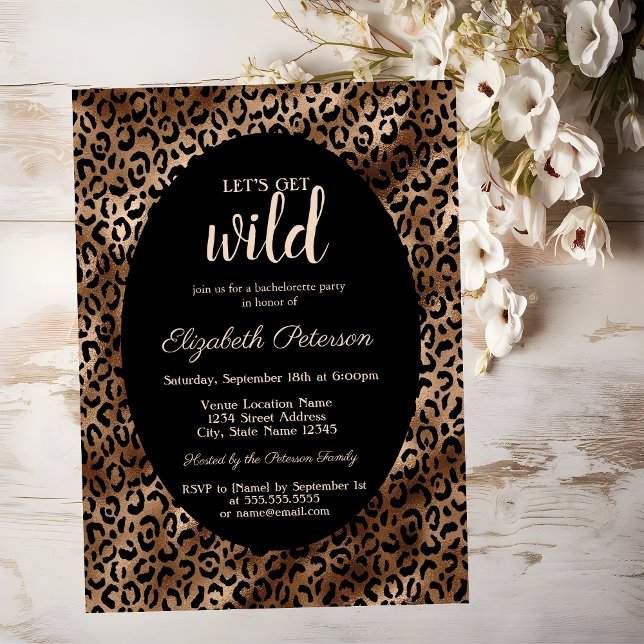 Holen wir Wild Leopard Print Elegant Bachelorette Einladung (Von Creator hochgeladen)
