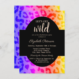 Holen wir Wild Ombre Leopard Print Bachelorette Einladung