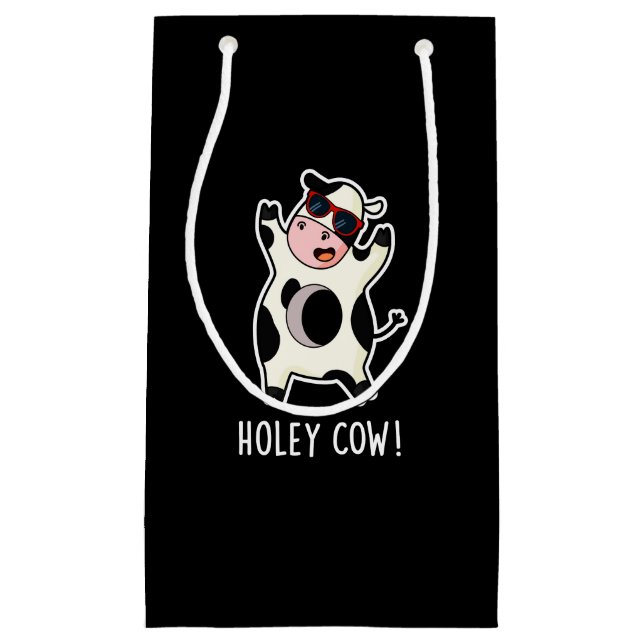 Holey Cow Funny Animal Pub Dark BG Kleine Geschenktüte (Vorderseite)