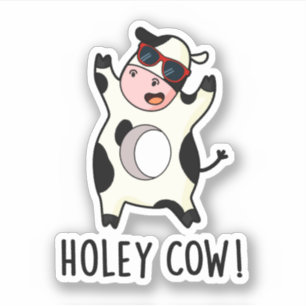 Holey Cow Funny Animal Puff Aufkleber
