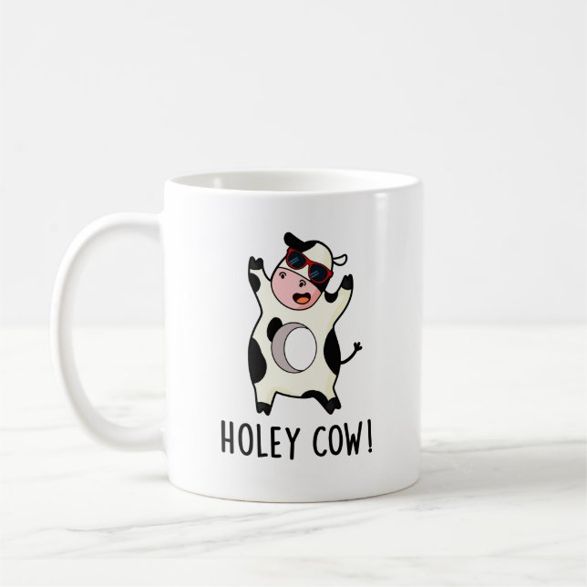 Holey Cow Funny Animal Puff Kaffeetasse (Links)