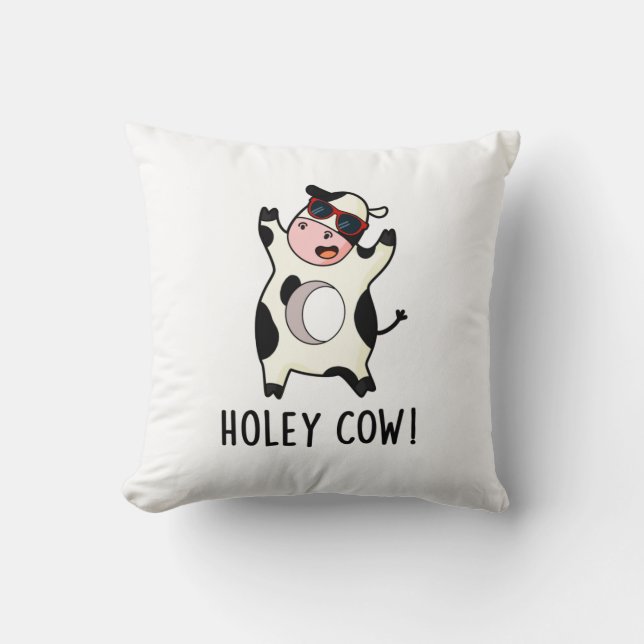 Holey Cow Funny Animal Puff Kissen (Vorderseite)