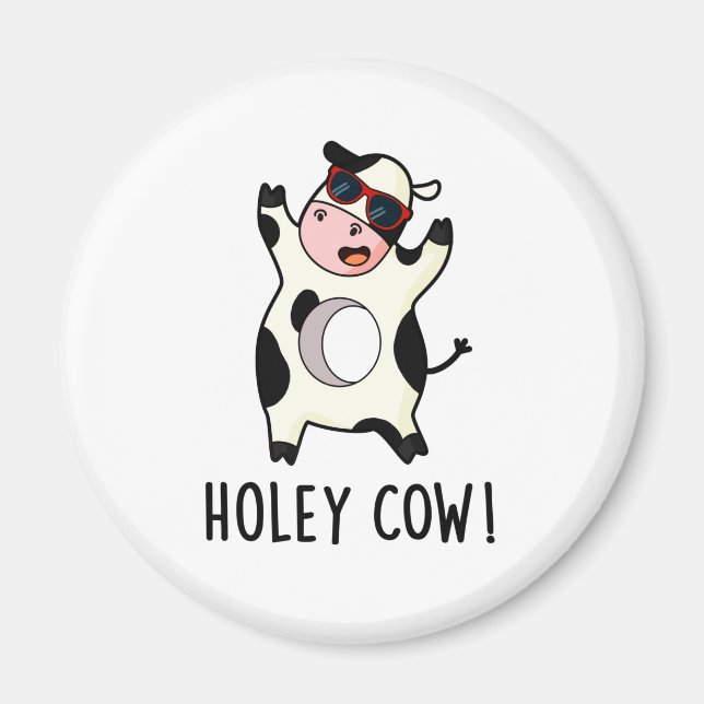 Holey Cow Funny Animal Puff Magnet (Vorne)