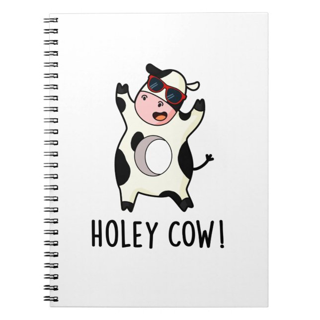 Holey Cow Funny Animal Puff Notizblock (Vorderseite)