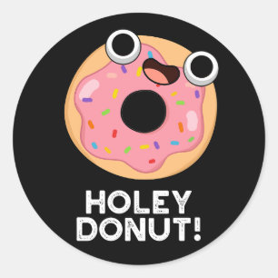 Holey Donut Funny Food Puff Runder Aufkleber